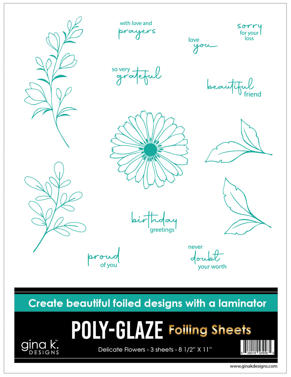 POLYGLAZE Foiling Sheets Delicate Flowers Gina K Designs, LLC