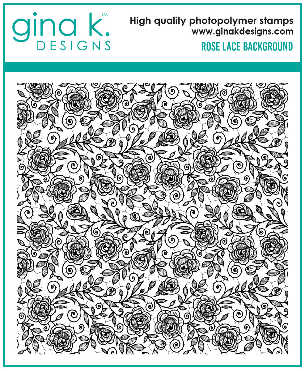 Gina K. Designs Rubber Background Stamp: Rose Lace