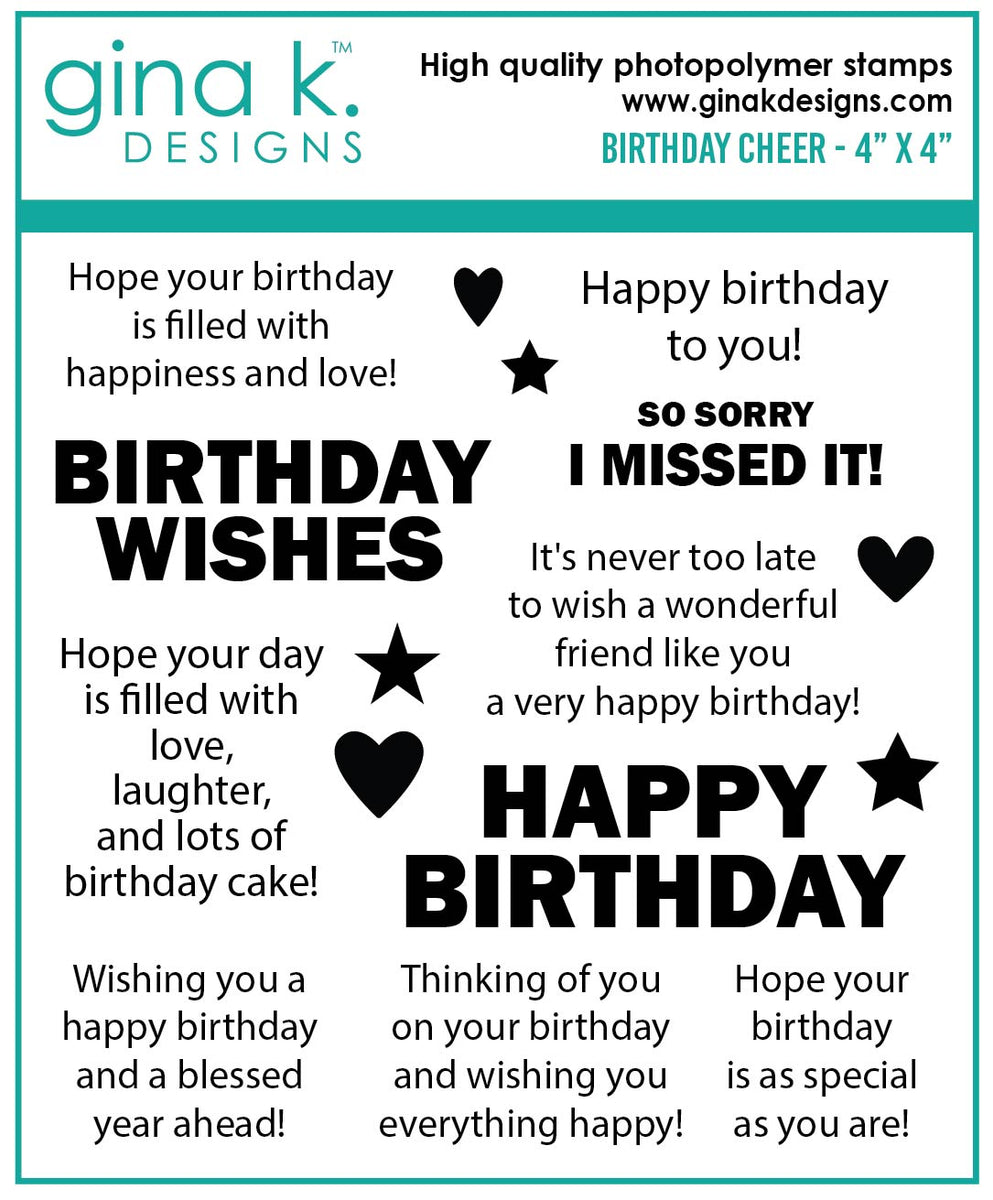 STAMPS- Birthday Greetings – Gina K Designs, LLC