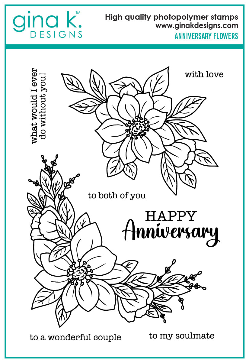 stamps-anniversary-flowers-gina-k-designs-llc for Free Printable Black And White Anniversary Cards STAMPS- Anniversary Flowers – Gina K Designs, LLC for Free Printable Black And White Anniversary Cards