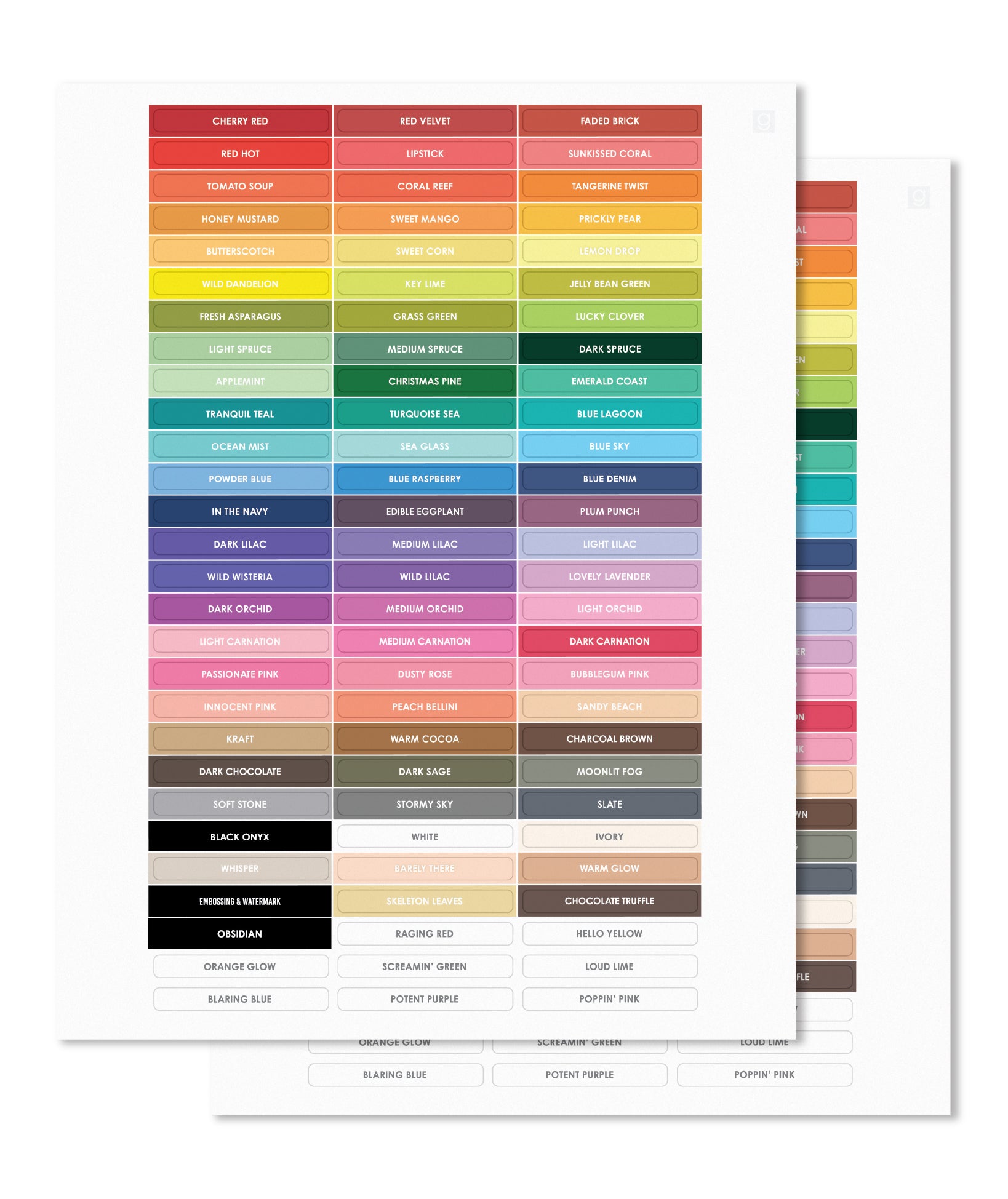 STORAGE- Color Labels for Ink Pads, Ink Cubes and Card Stock – Gina K ...