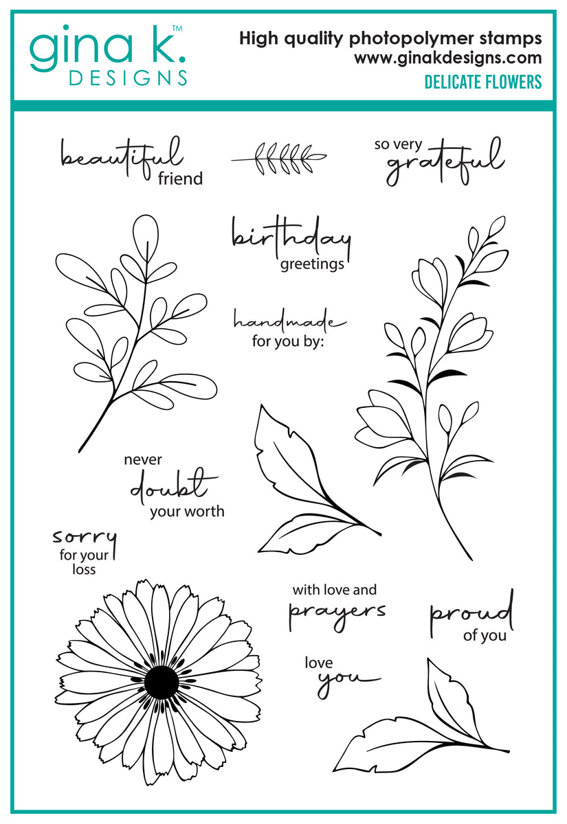 STAMPS- Delicate Flowers – Gina K Designs, LLC