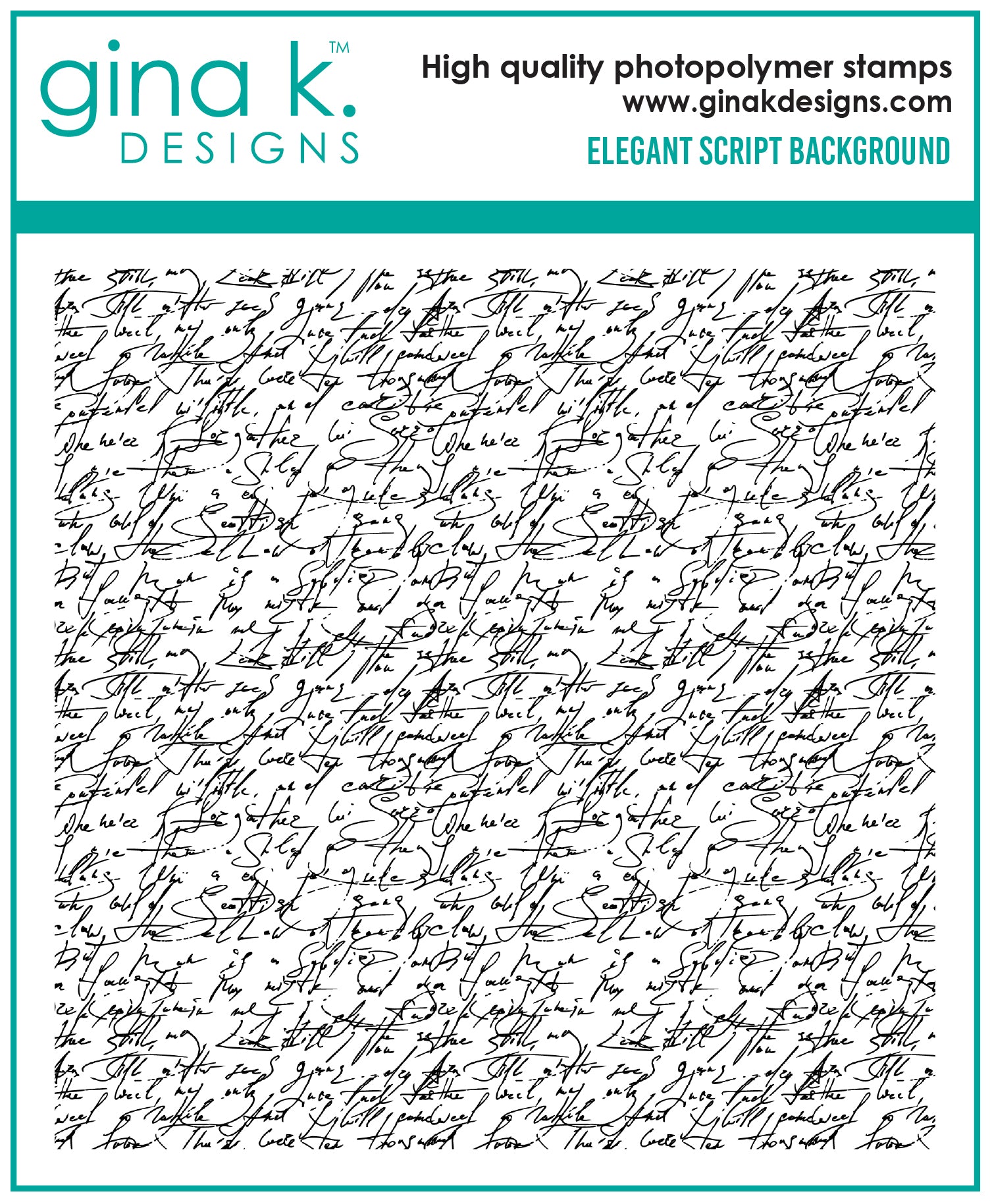 STAMPS- Elegant Script Background Stamp – Gina K Designs, LLC