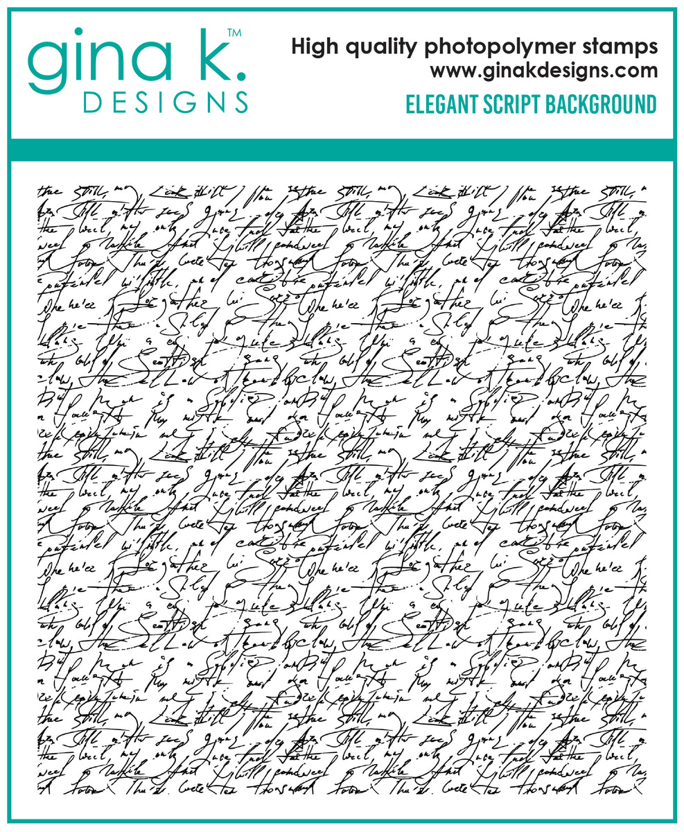 STAMPS- Elegant Script Background Stamp – Gina K Designs, LLC
