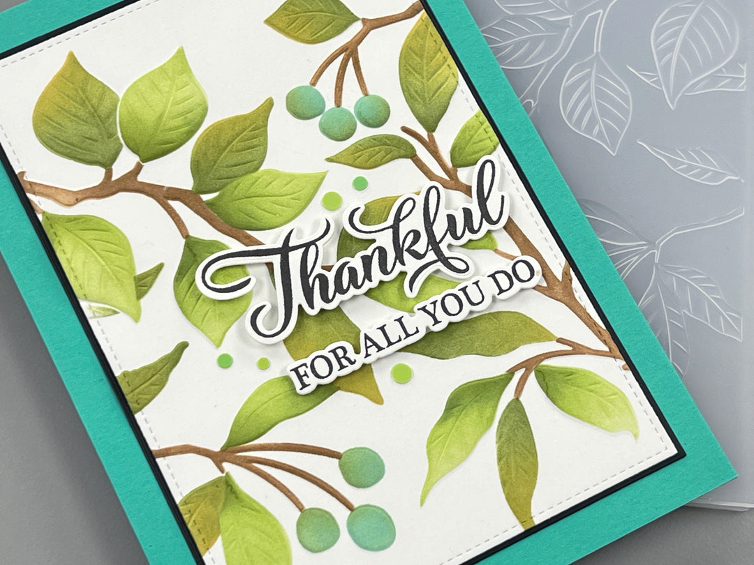 BUNDLE- Serene Branches 3D Embossing Folder, Die and Stencil – Gina K ...