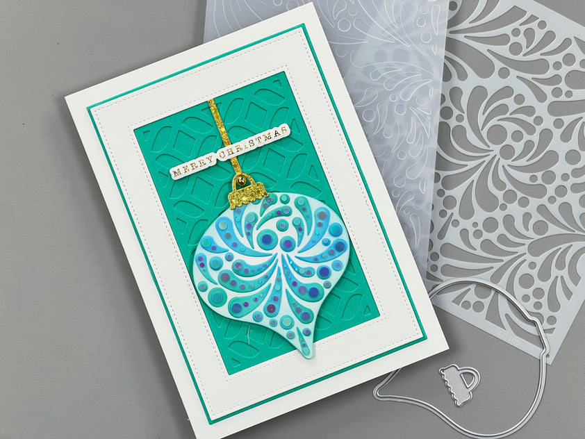 BUNDLE- Joyful Ornament 3D Embossing Folder, Die and Stencil – Gina K ...