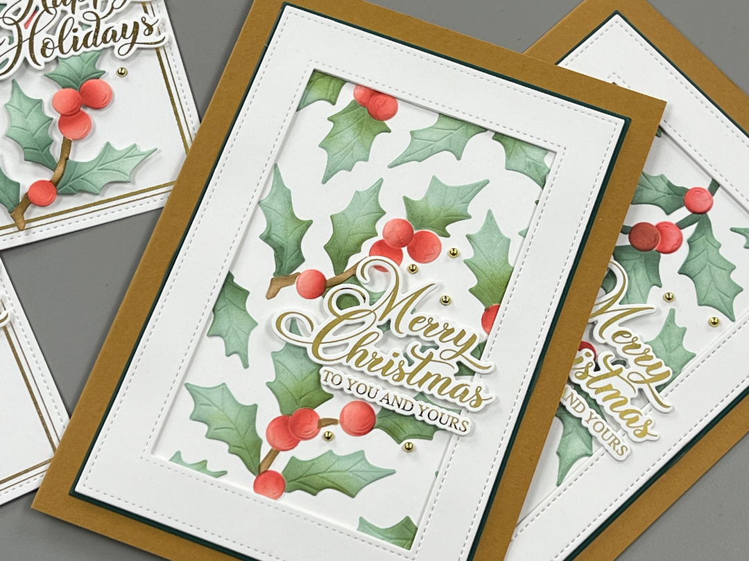 BUNDLE- Jolly Holly 3D Embossing Folder, Die and Stencil – Gina K ...