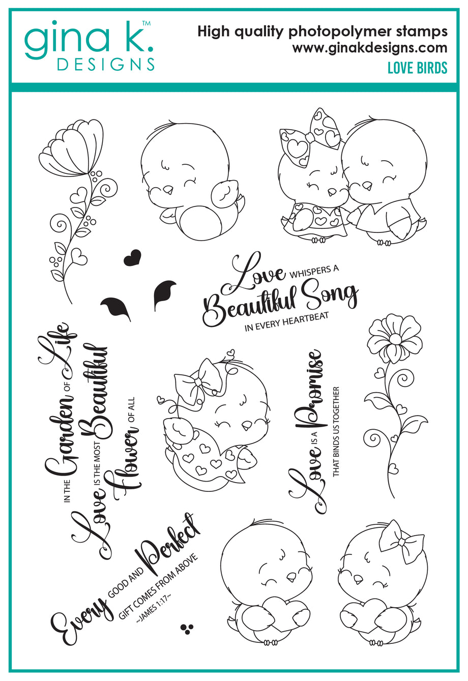 STAMPS- Love Birds – Gina K Designs, LLC