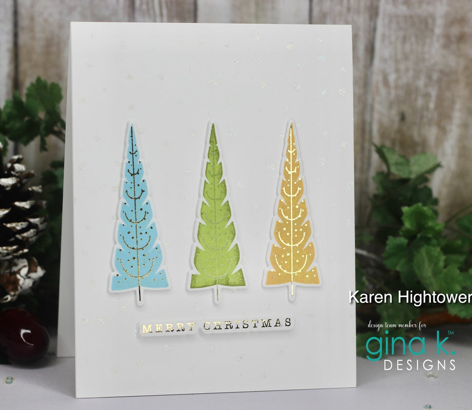 christmas palm tree rubber stamp Gina K. Designs - Clear Stamps