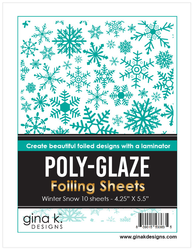 Snow Paper Sheets POLY-GLAZE Foiling Sheets- Winter Snow – Gina K Designs, LLC