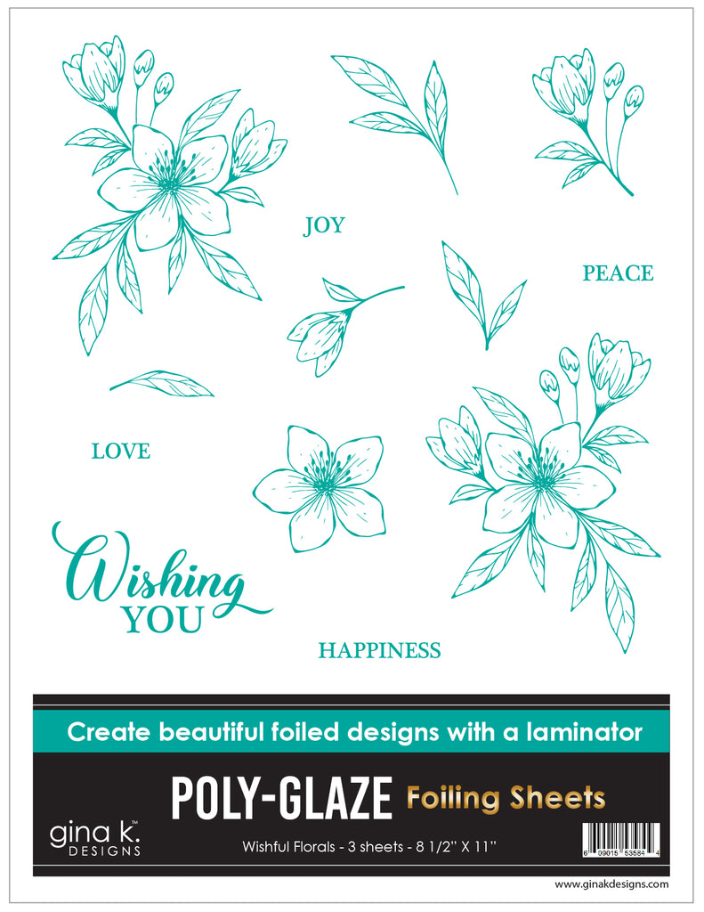 POLYGLAZE Foiling Sheets Wishful Florals Gina K Designs, LLC