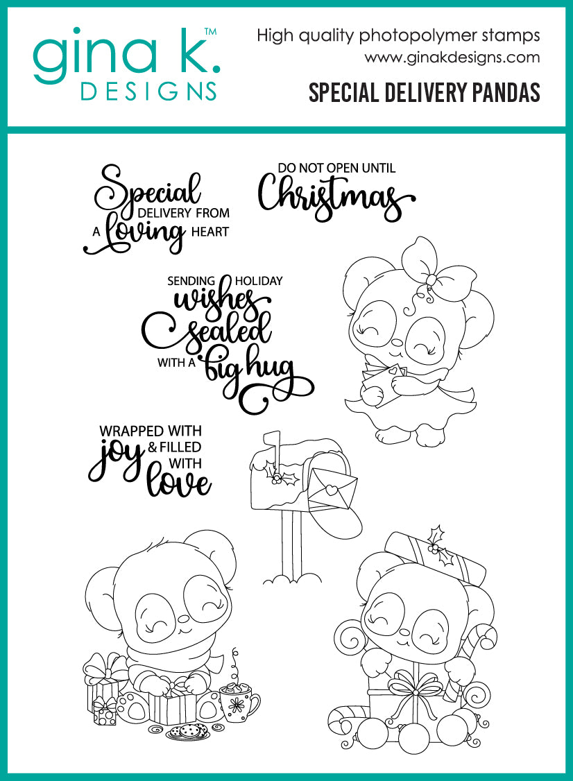 STAMPS- Special Delivery Pandas – Gina K Designs, LLC