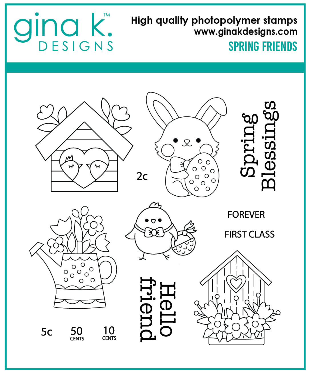STAMPS- Spring Friends – Gina K Designs, LLC