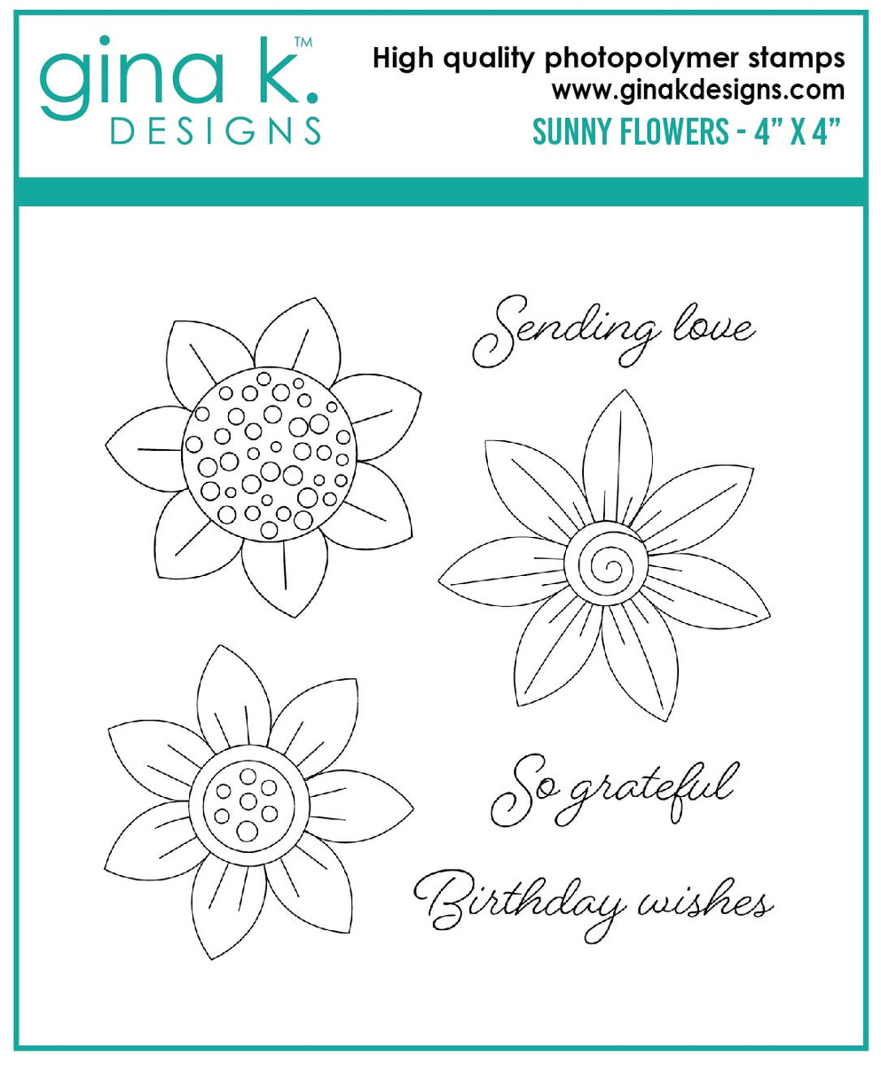 STAMPS- Sunny Flowers MINI – Gina K Designs, LLC