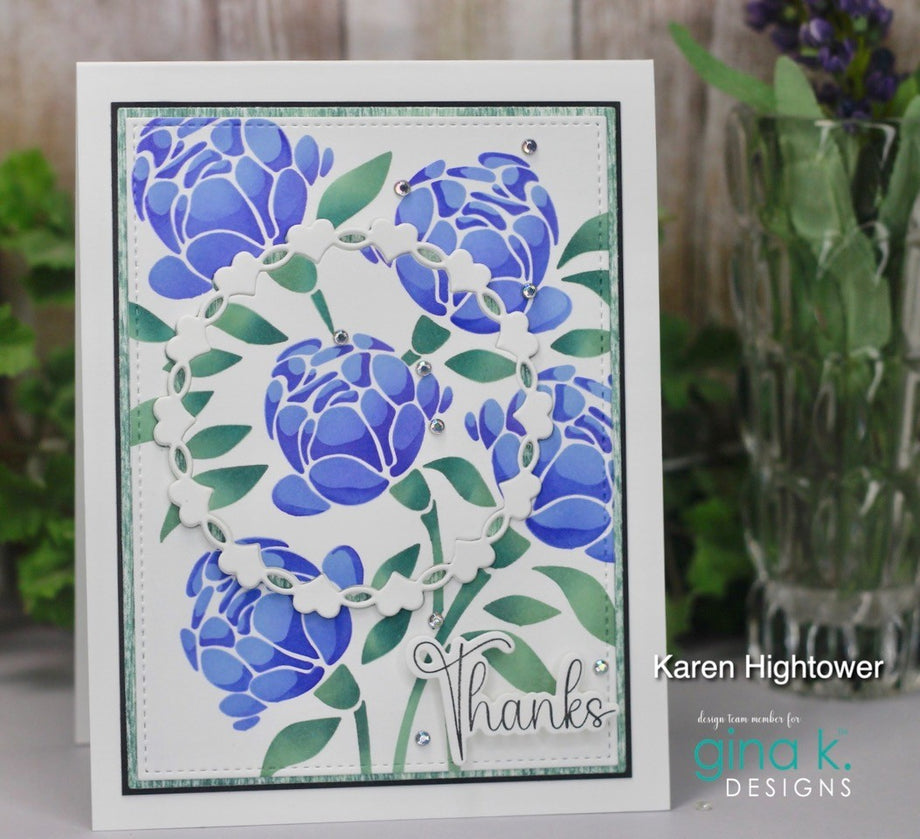 STENCIL- Modern Hydrangea – Gina K Designs, LLC