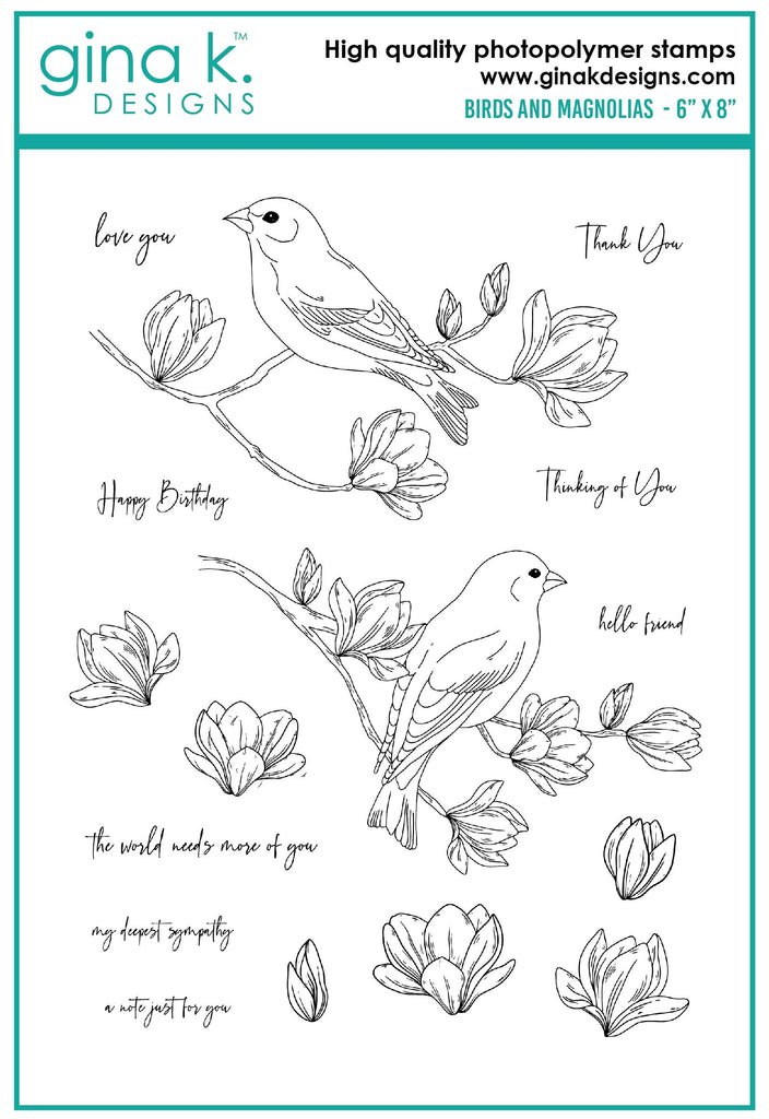 Birds and Magnolias Stamp Set-01