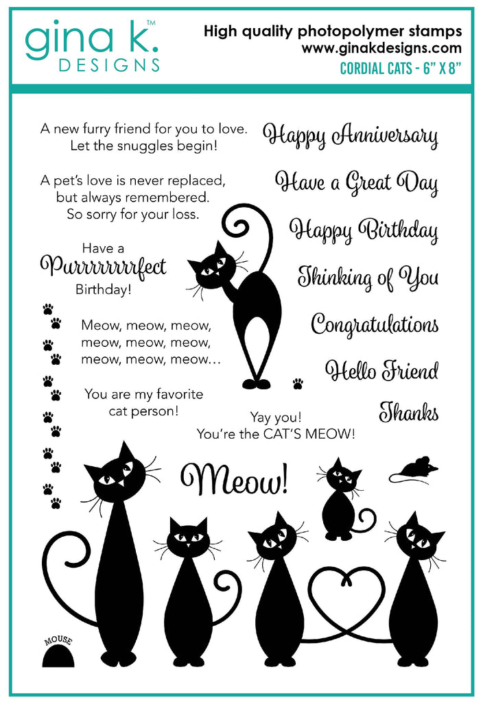 Cordial Cats Stamp Set-01