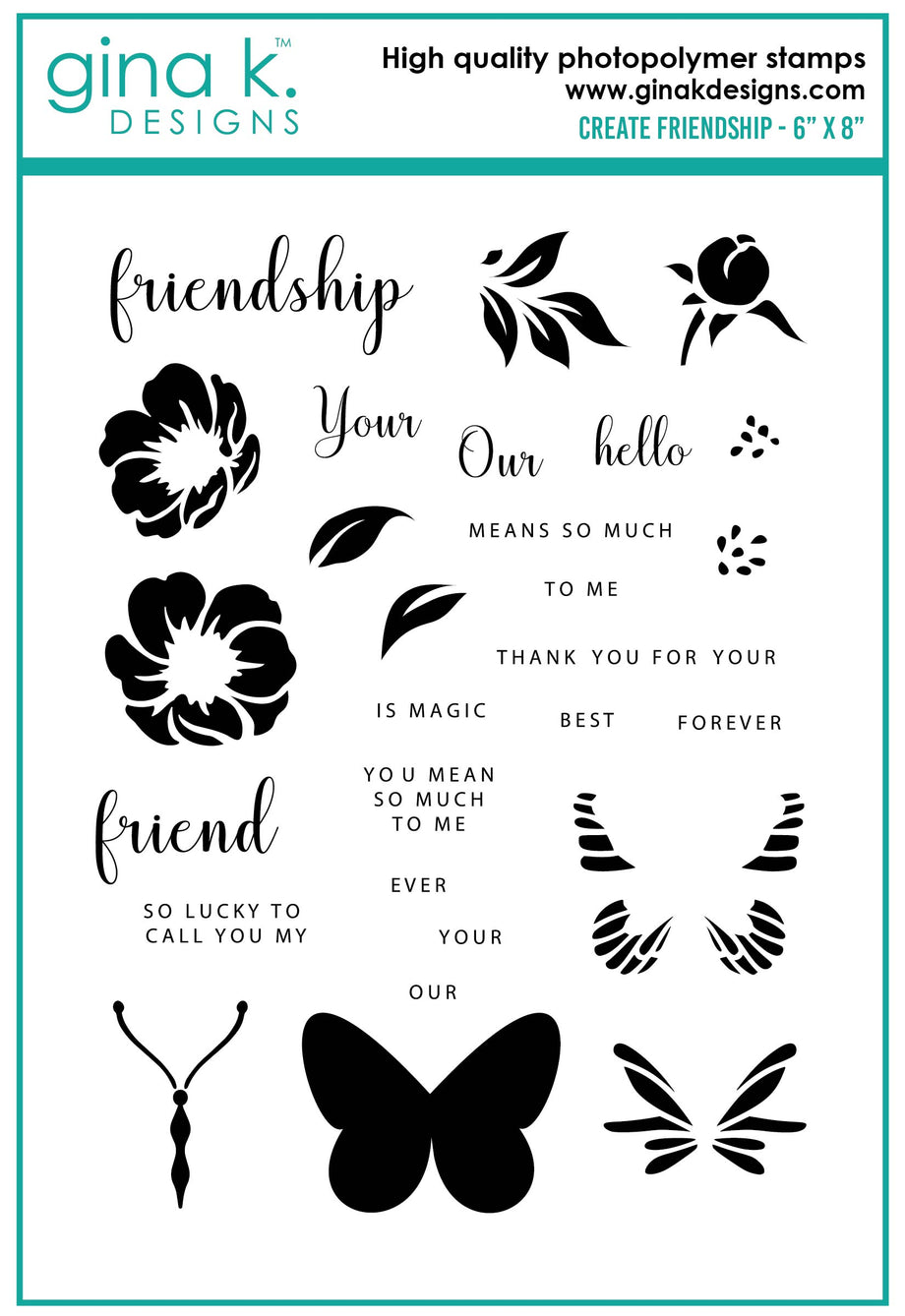 Gina K Designs - Clear Stamp - Friendship Flower