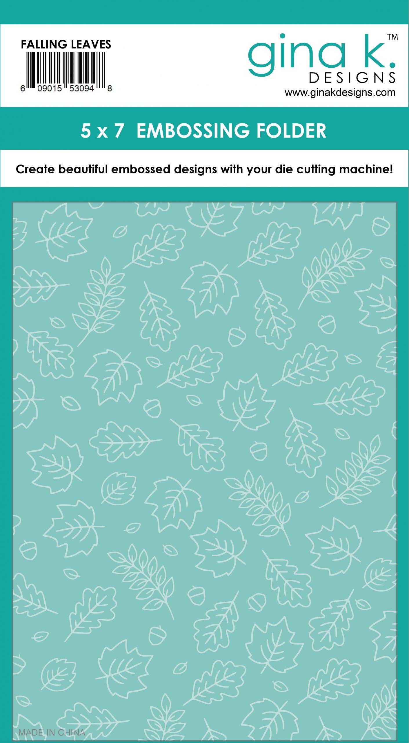 EMBOSSING FOLDER- Falling Leaves – Gina K Designs, LLC