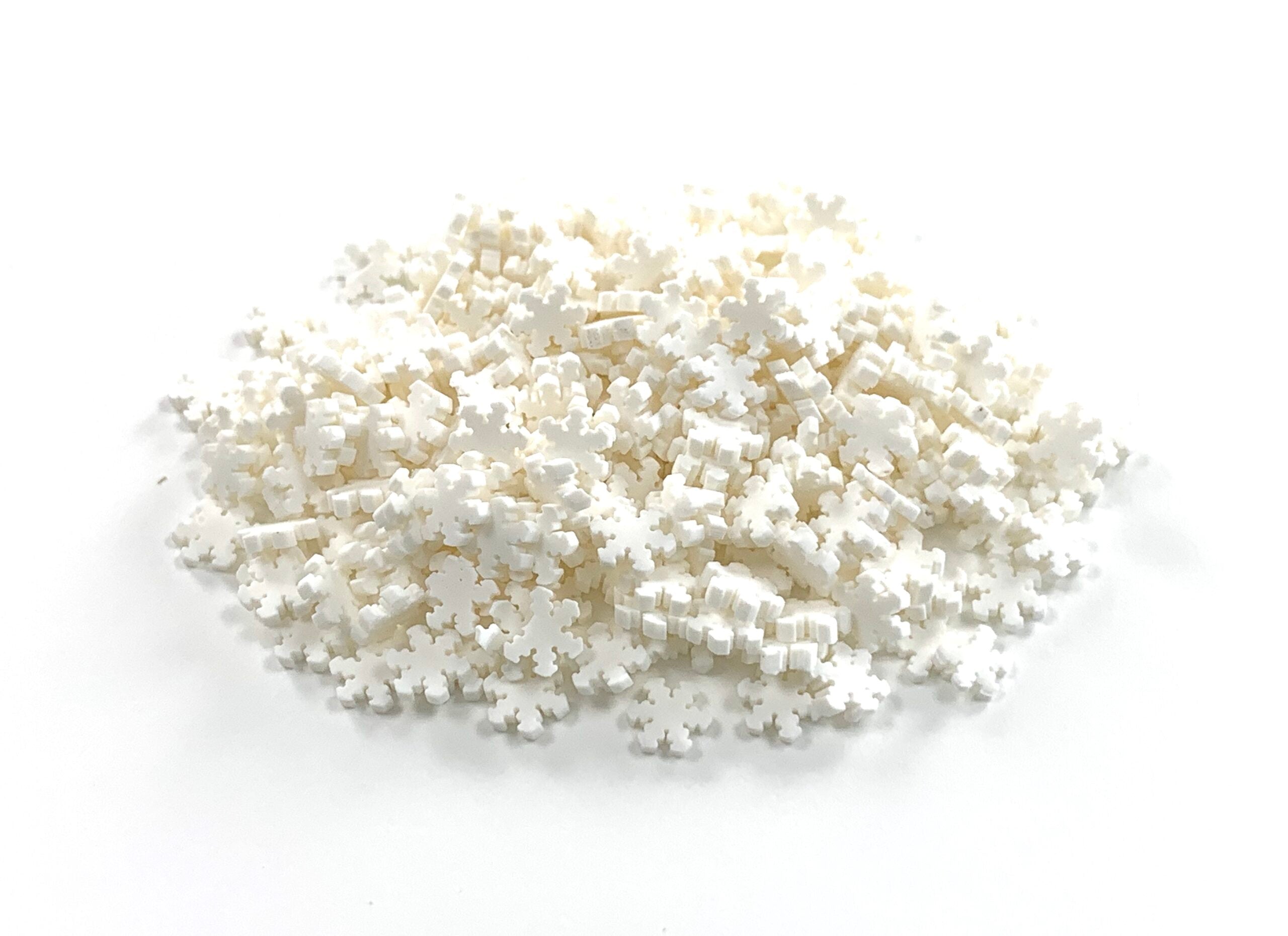 Mini White Felt Snowflake Embellishments - 10 Count