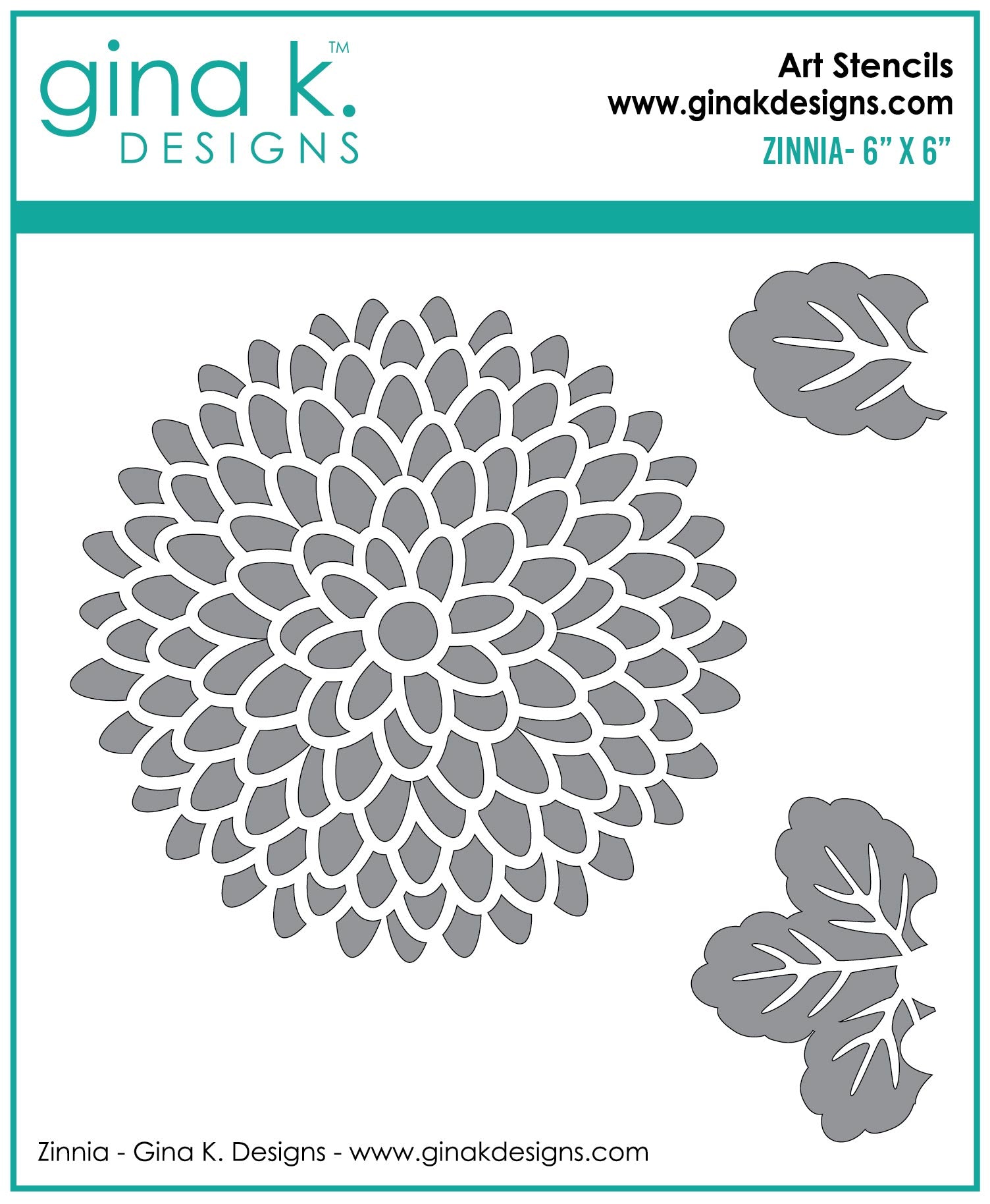 STENCIL- Zinnia – Gina K Designs, LLC